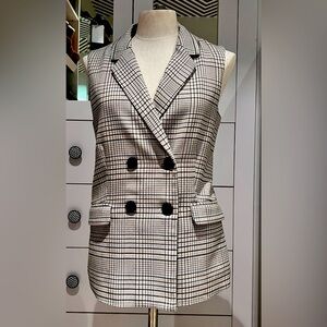 Sanctuary Womens Vest Sleeveless Modern Plaid Lonny Vest Preppy Academia Small